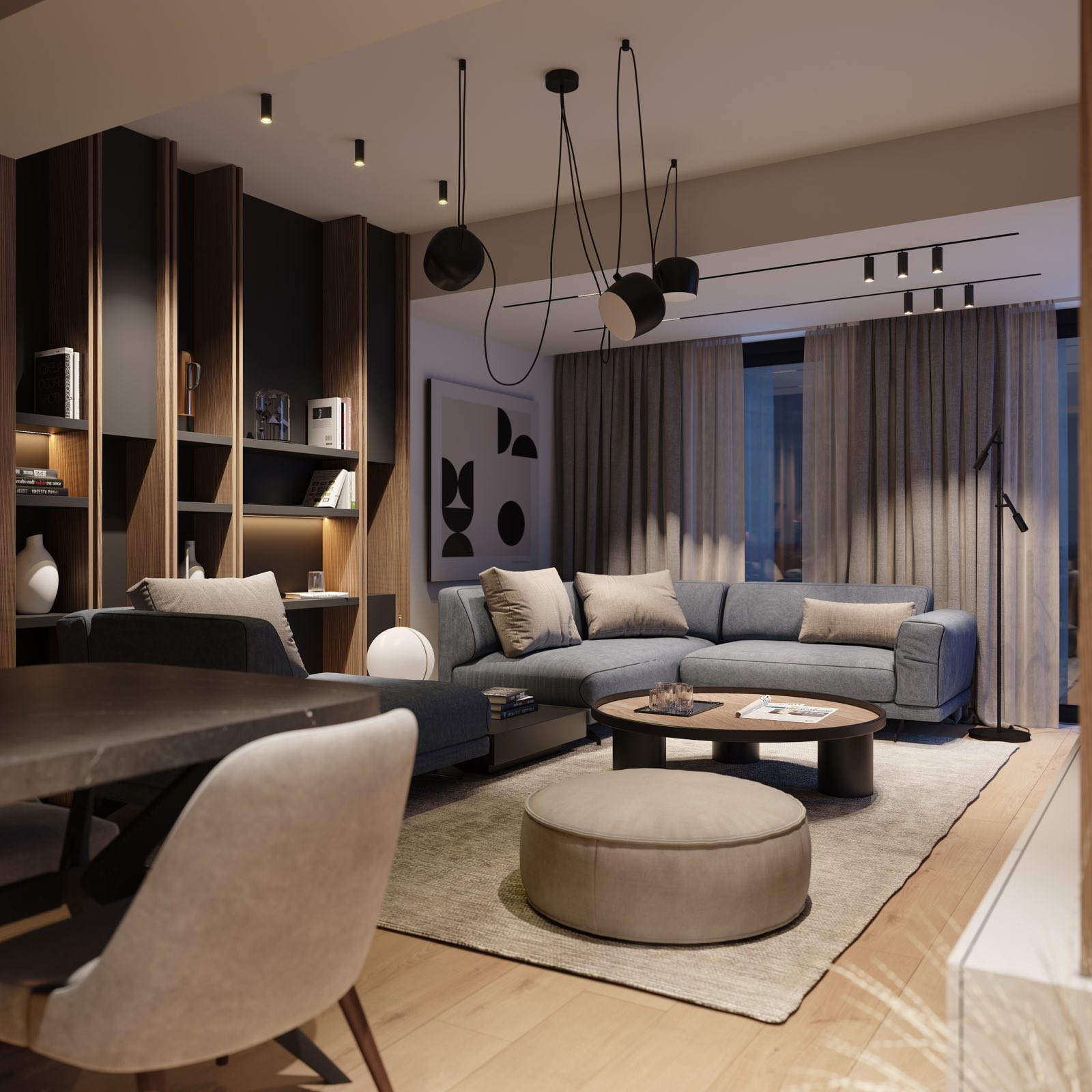 Corner Residence 3 evening interior