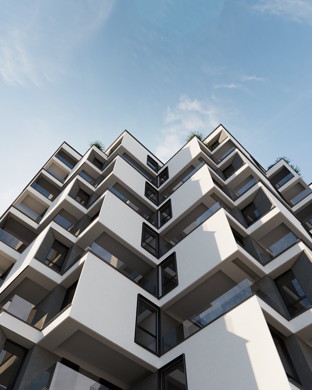 Corner Residence 3 facade from below